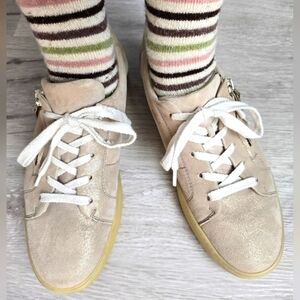 Paul Green | Carla metallic tan leather low-top sneakers | WMS 8